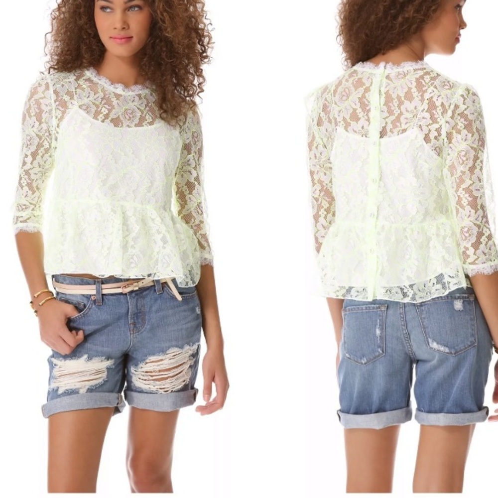 Dolce Vita lace peplum blouse size XS